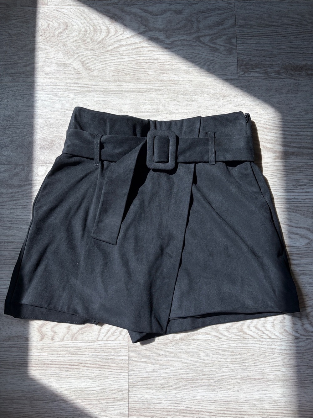 Zara High-Waist Black Belted Women's Shorts